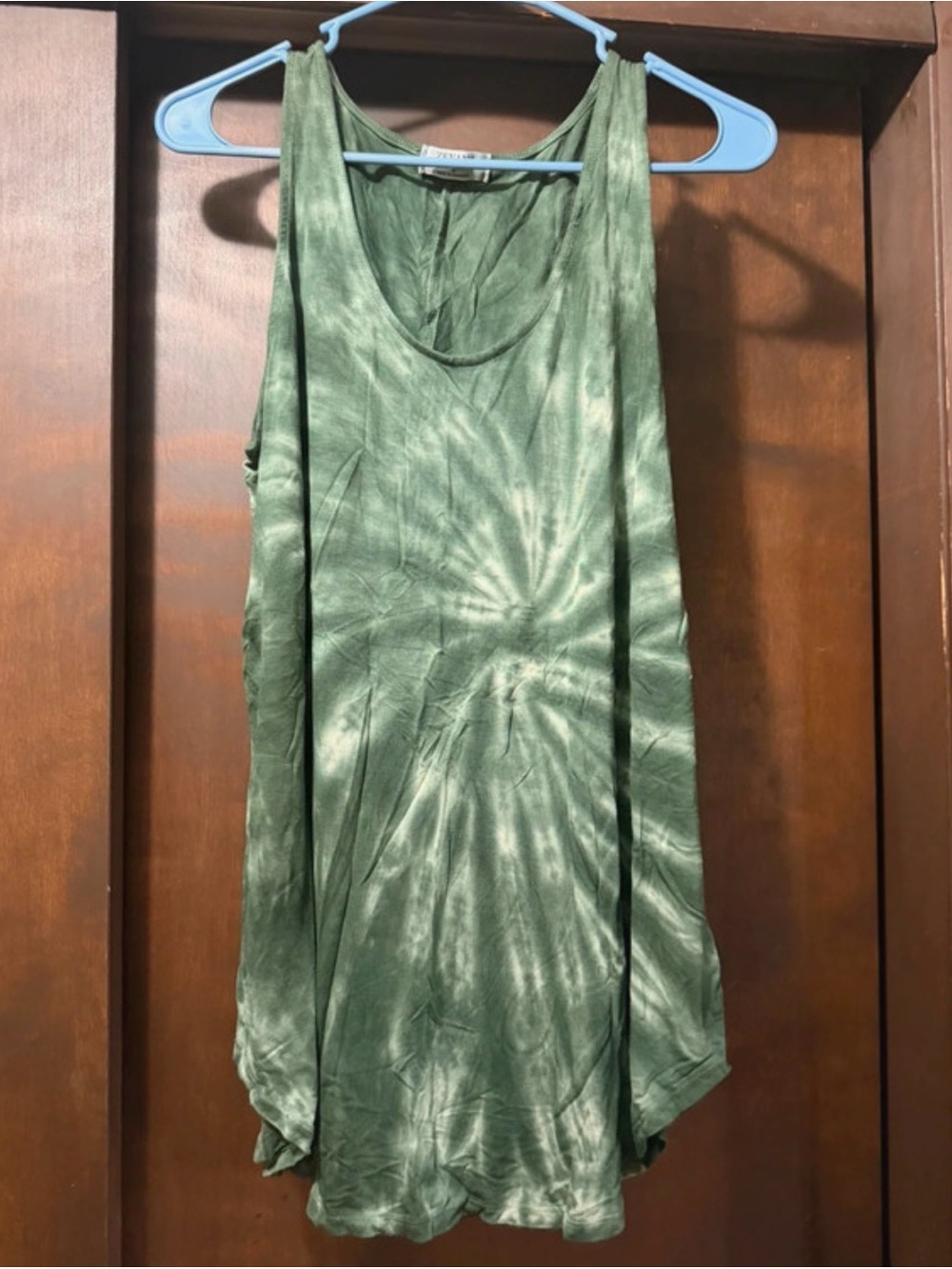 Zenana Outfitters Olive Green Tie-Dye Tank